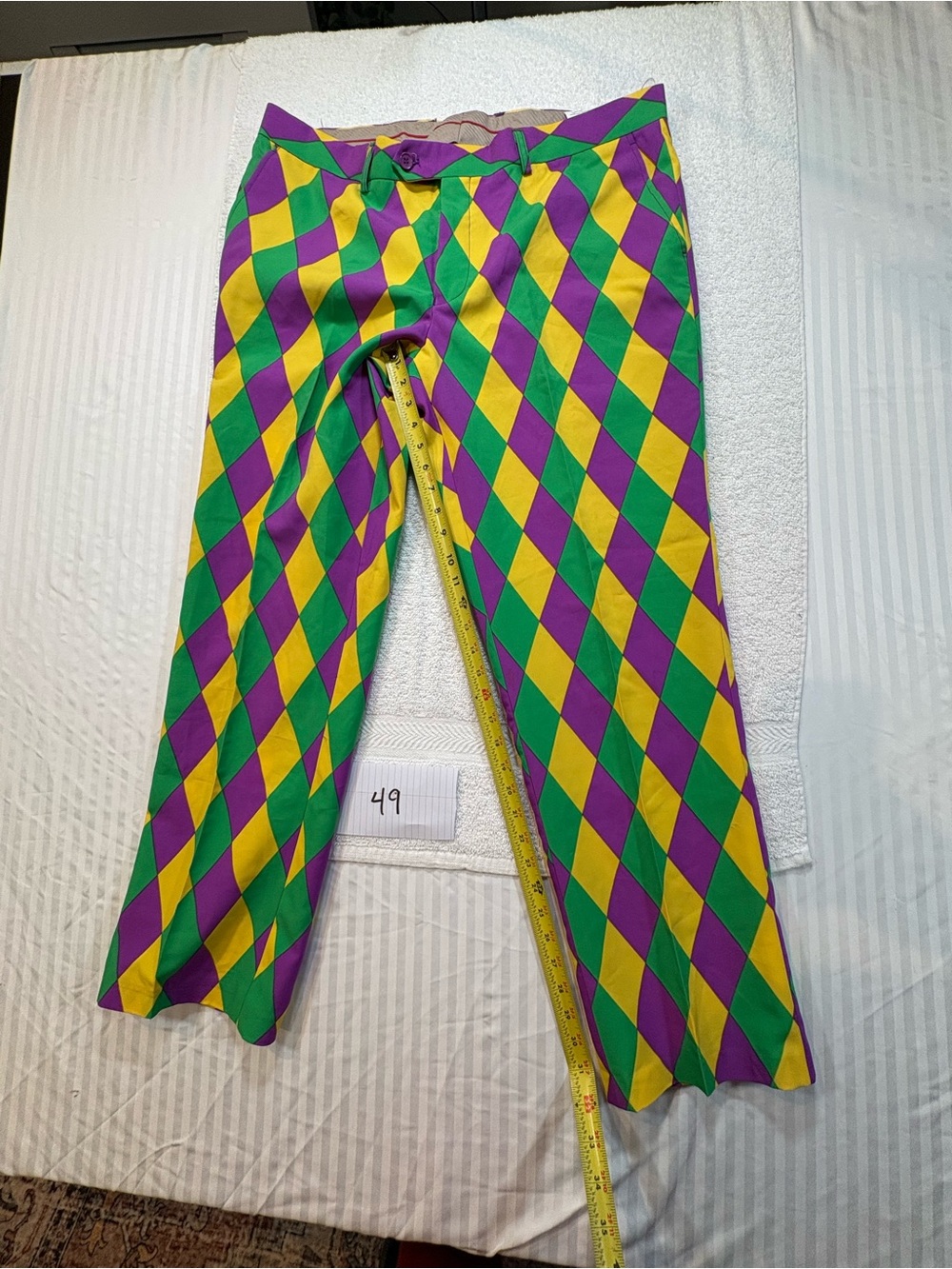 Opposite Harleking Mardi Gras diamond suit pants 38x32